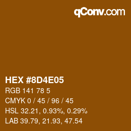 Color code: HEX #8D4E05 | qconv.com