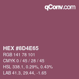 颜色代码: HEX #8D4E65 | qconv.com