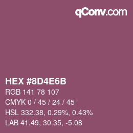 颜色代码: HEX #8D4E6B | qconv.com
