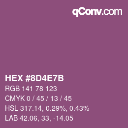 カラーコード: HEX #8D4E7B | qconv.com