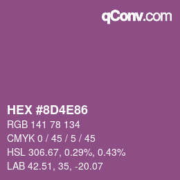 颜色代码: HEX #8D4E86 | qconv.com