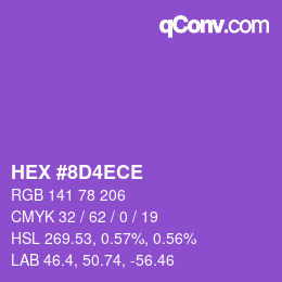 Código de color: HEX #8D4ECE | qconv.com
