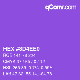 Color code: HEX #8D4EE0 | qconv.com