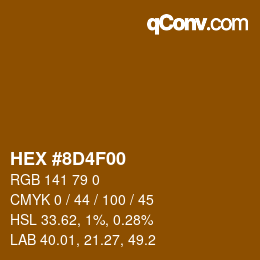 カラーコード: HEX #8D4F00 | qconv.com