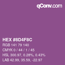 Color code: HEX #8D4F8C | qconv.com