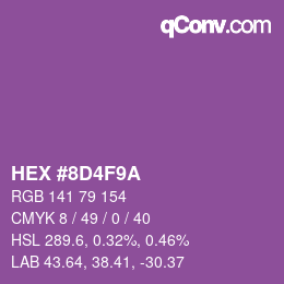 カラーコード: HEX #8D4F9A | qconv.com