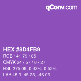 Color code: HEX #8D4FB9 | qconv.com