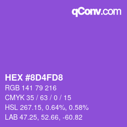 Color code: HEX #8D4FD8 | qconv.com
