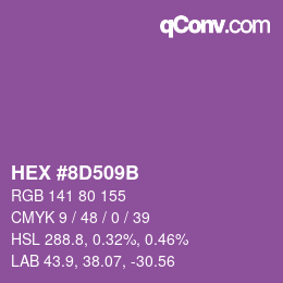 Color code: HEX #8D509B | qconv.com