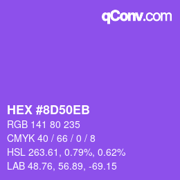 カラーコード: HEX #8D50EB | qconv.com