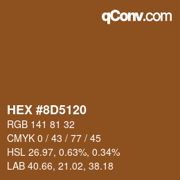 Color code: HEX #8D5120 | qconv.com