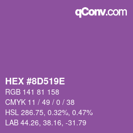 Color code: HEX #8D519E | qconv.com