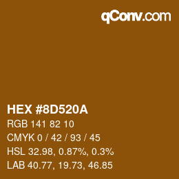 Color code: HEX #8D520A | qconv.com