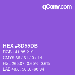 Color code: HEX #8D55DB | qconv.com