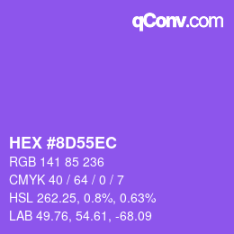 Color code: HEX #8D55EC | qconv.com