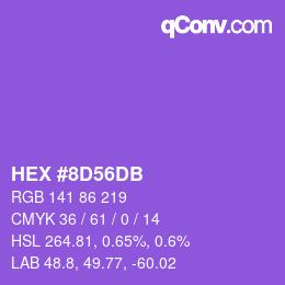 Color code: HEX #8D56DB | qconv.com