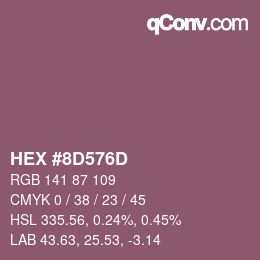 Color code: HEX #8D576D | qconv.com