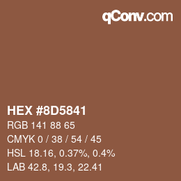Color code: HEX #8D5841 | qconv.com