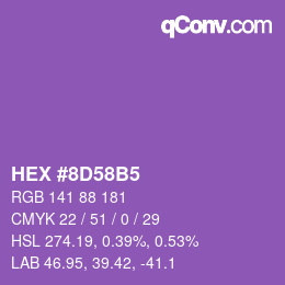 Color code: HEX #8D58B5 | qconv.com