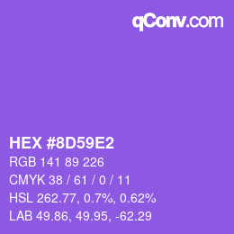 カラーコード: HEX #8D59E2 | qconv.com