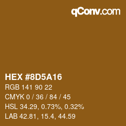 Color code: HEX #8D5A16 | qconv.com