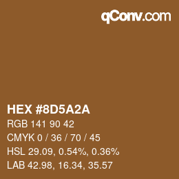 Color code: HEX #8D5A2A | qconv.com