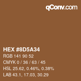 Color code: HEX #8D5A34 | qconv.com