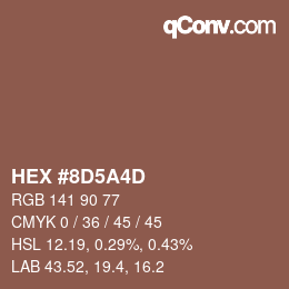 Código de color: HEX #8D5A4D | qconv.com