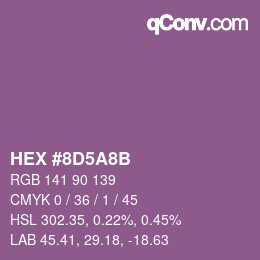 Color code: HEX #8D5A8B | qconv.com