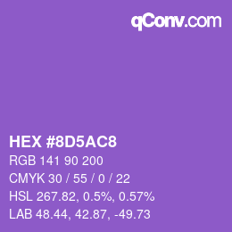 カラーコード: HEX #8D5AC8 | qconv.com