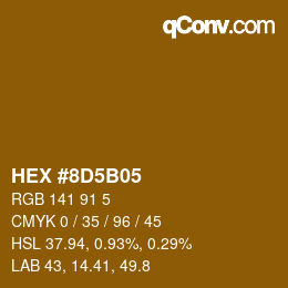Code couleur: HEX #8D5B05 | qconv.com