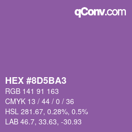 カラーコード: HEX #8D5BA3 | qconv.com
