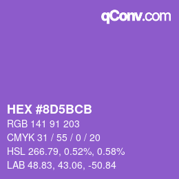 Color code: HEX #8D5BCB | qconv.com