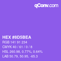 Farbcode: HEX #8D5BEA | qconv.com