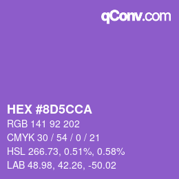 カラーコード: HEX #8D5CCA | qconv.com