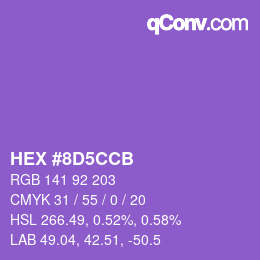 Color code: HEX #8D5CCB | qconv.com