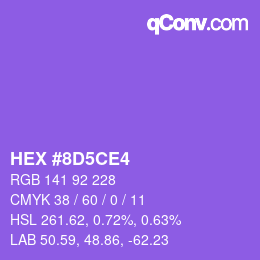 カラーコード: HEX #8D5CE4 | qconv.com