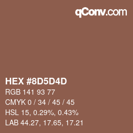 カラーコード: HEX #8D5D4D | qconv.com