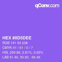 カラーコード: HEX #8D5DEE | qconv.com