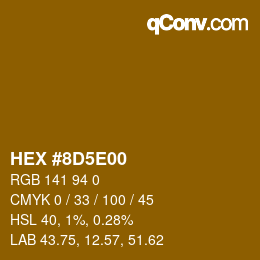 Color code: HEX #8D5E00 | qconv.com