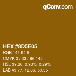 カラーコード: HEX #8D5E05 | qconv.com