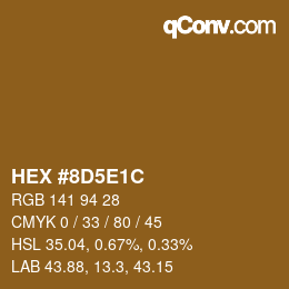 Color code: HEX #8D5E1C | qconv.com