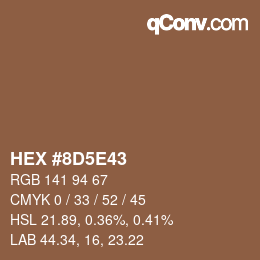 Color code: HEX #8D5E43 | qconv.com