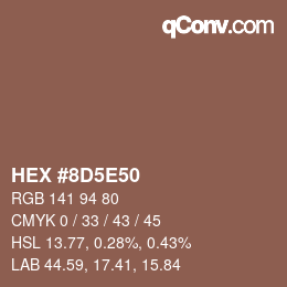 Color code: HEX #8D5E50 | qconv.com