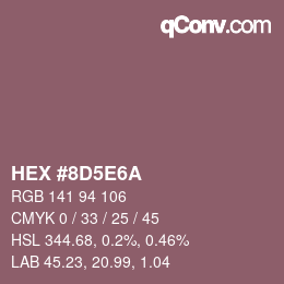 Color code: HEX #8D5E6A | qconv.com