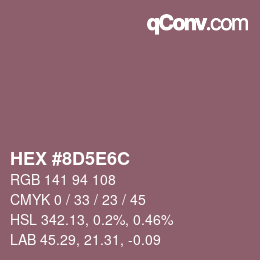 Color code: HEX #8D5E6C | qconv.com
