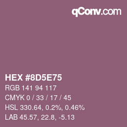 Color code: HEX #8D5E75 | qconv.com