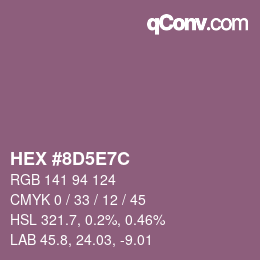 Color code: HEX #8D5E7C | qconv.com