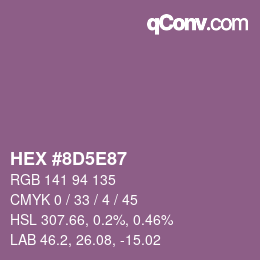 Color code: HEX #8D5E87 | qconv.com