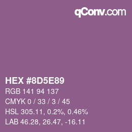 Color code: HEX #8D5E89 | qconv.com